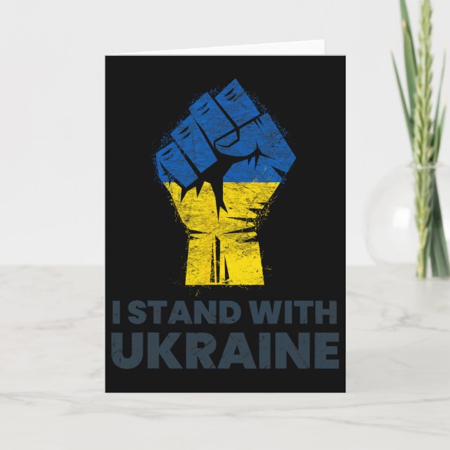 Ukrainian Flag - I Stand With Ukraine Flag 3  Card (Front)