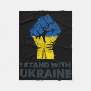 Ukrainian Flag - I Stand With Ukraine Flag 3 Fleece Blanket