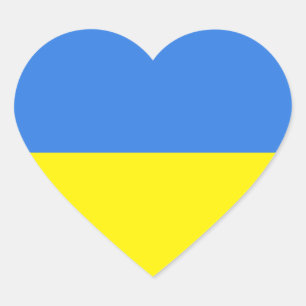 Ukrainian Flag, I Stand with Ukraine,  Heart Sticker