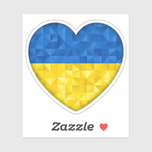 Ukrainian flag. Love to Ukraine. Support. Heart.