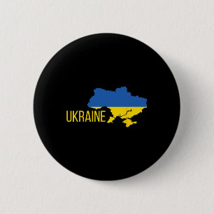 Ukrainian Flag Map Love Support Ukrainians Ukraine 6 Cm Round Badge