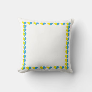 Ukrainian flag on heart simple design cushion