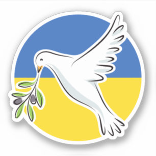 Ukrainian flag peace in Ukraine  dove anti war