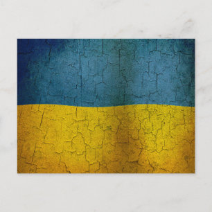 Ukrainian flag postcard