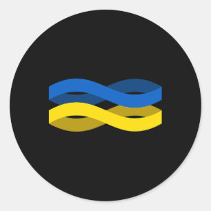 Ukrainian Flag Ribbon Support Ukraine  Classic Round Sticker
