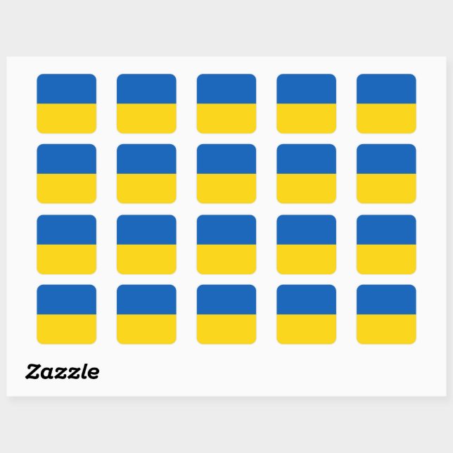 Ukrainian flag sticker pack (Sheet)