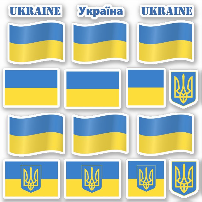 Ukrainian Flag Stickers & Ukraine / Україна (Front)