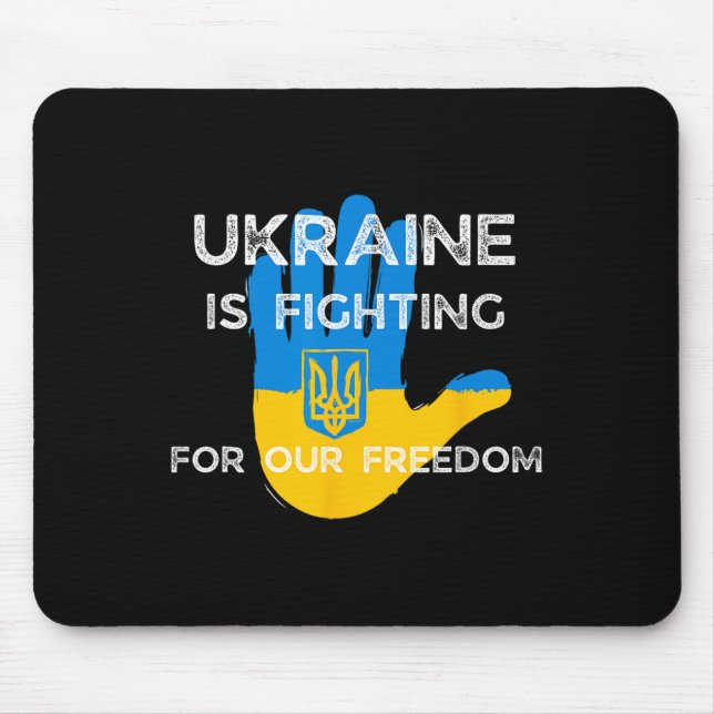Ukrainian Flag Supporting Design Ukraine Fight For Mouse Pad (Front)