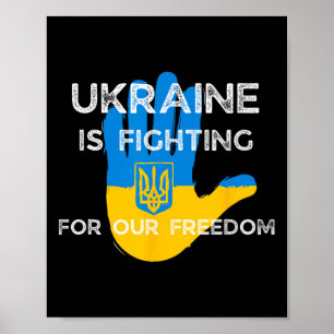 Ukrainian Flag Supporting Design Ukraine Fight For Poster