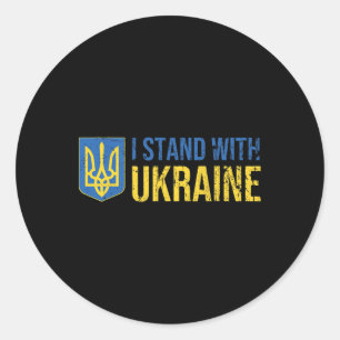 Ukrainian Flag Supporting Ukraine I Stand With Ukr Classic Round Sticker