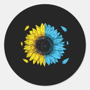 Ukrainian Flag Symbol Tryzub Love Support Ukraine  Classic Round Sticker