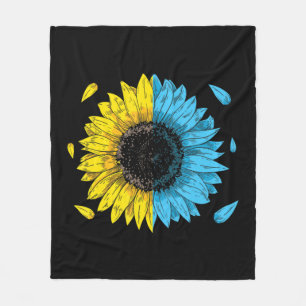 Ukrainian Flag Symbol Tryzub Love Support Ukraine Fleece Blanket