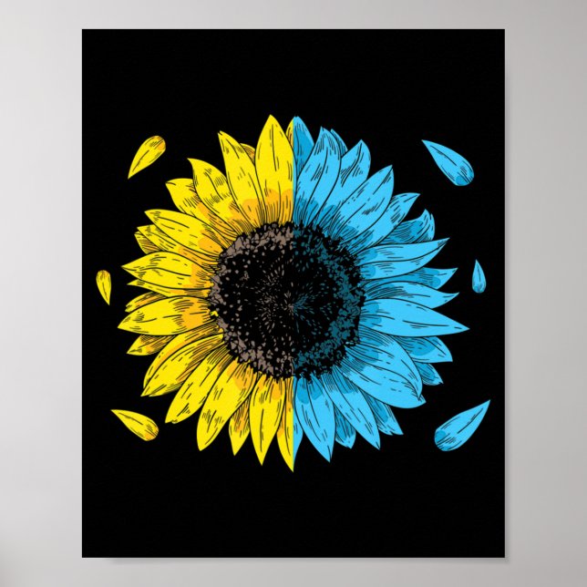 Ukrainian Flag Symbol Tryzub Love Support Ukraine  Poster (Front)