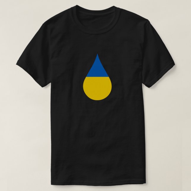 Ukrainian Flag Teardrop Solidarity T-Shirt (Design Front)