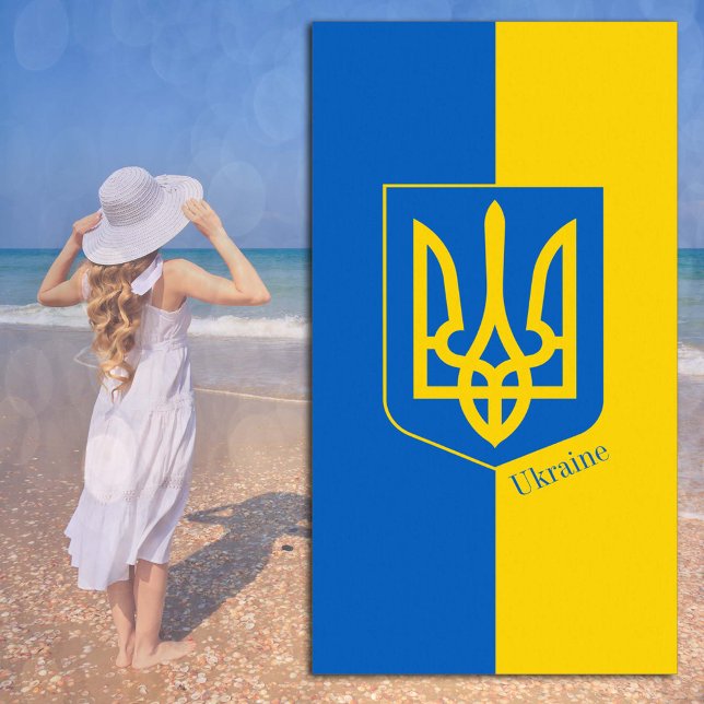 Ukrainian flag & Ukraine Beach Towel (Creator Uploaded)