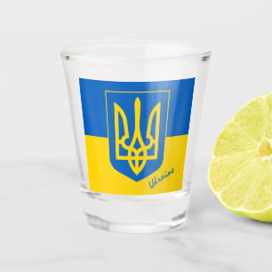 Ukrainian Flag & Ukraine country patriot / sports Shot Glass