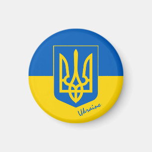 Ukrainian flag & Ukraine, holiday magnet