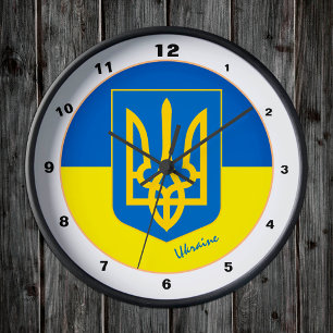 Ukrainian Flag & Ukraine kitchen, fashion / Emblem Round Clock