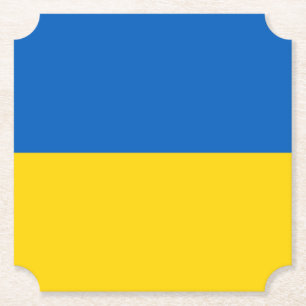 Ukrainian Flag (Ukraine) Paper Coaster