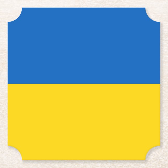 Ukrainian Flag (Ukraine) Paper Coaster (Front)