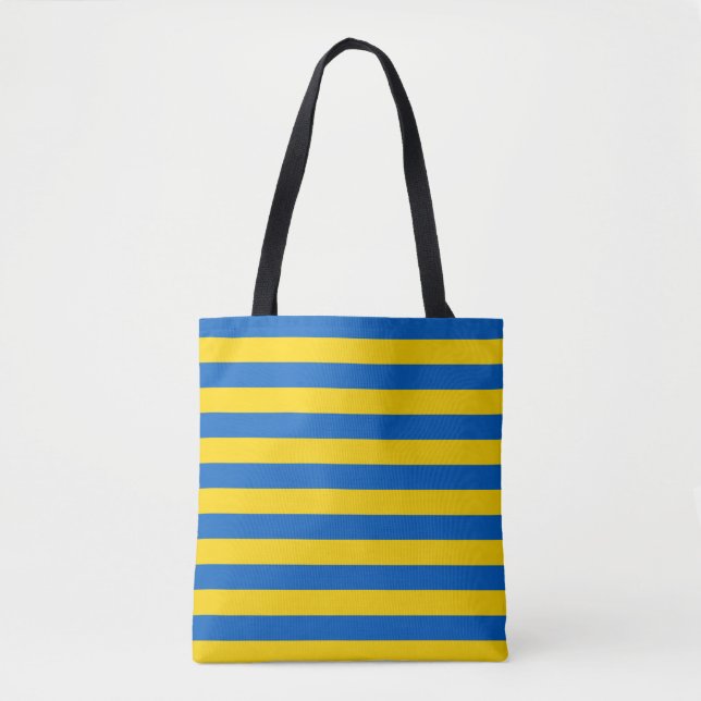 Ukrainian Flag (Ukraine) Striped Blue and Yellow Tote Bag (Front)