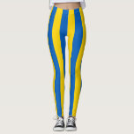 Ukrainian Flag (Ukraine) Striped Leggings<br><div class="desc">This design features the national flag of Ukraine, which is a country in Eastern Europe. Ukraine borders Russia to the east and north-east; Belarus to the north; Poland, Slovakia and Hungary to the west; and Romania, Moldova and the Black Sea to the south. Ukraine is the second largest country in...</div>