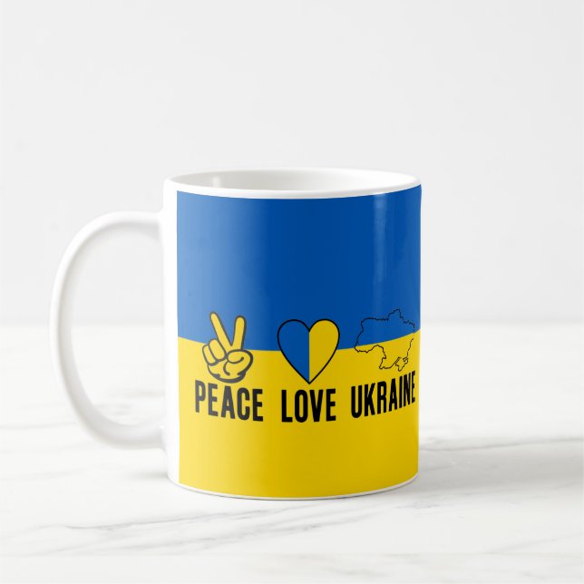 Ukrainian Flag Ukraine Support Coffee Mug (Left)