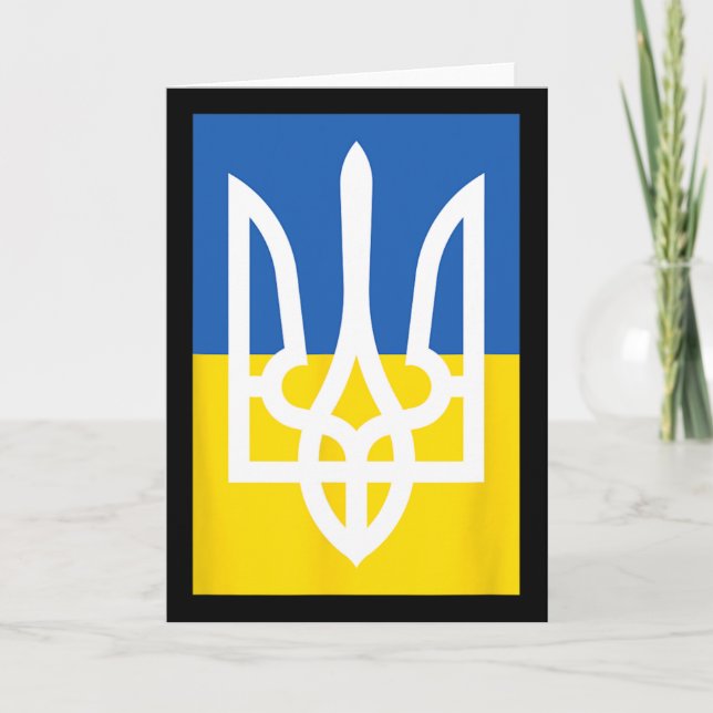 Ukrainian Flag Vintage Heritage  Card (Front)