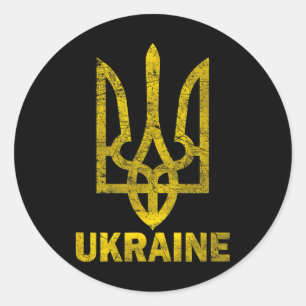 Ukrainian Flag Vintage Ukraine Flag 1  Classic Round Sticker