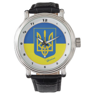 Ukrainian Flag watch, Ukraine fashion / tryzub Watch
