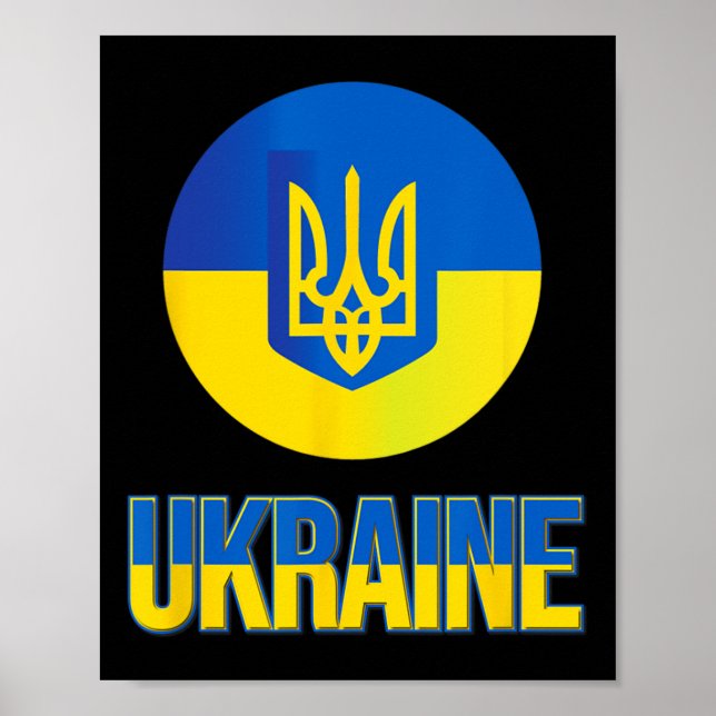 Ukrainian Flag With Crest Ukraine 1  Poster (Front)