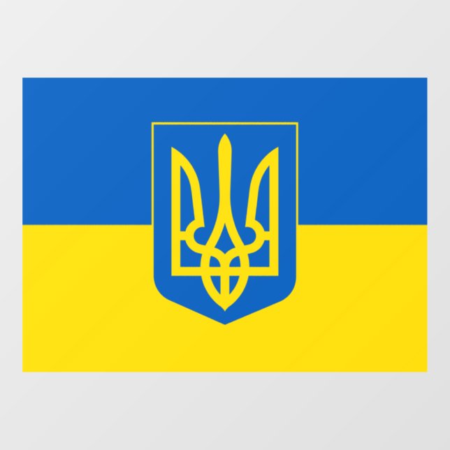 Ukrainian flag with the Trident Coat of Arms. (Sheet)