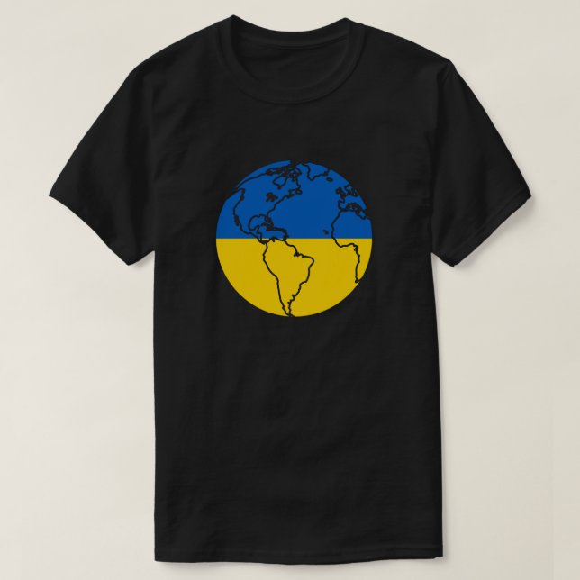 Ukrainian Flag World Solidarity T-Shirt (Design Front)