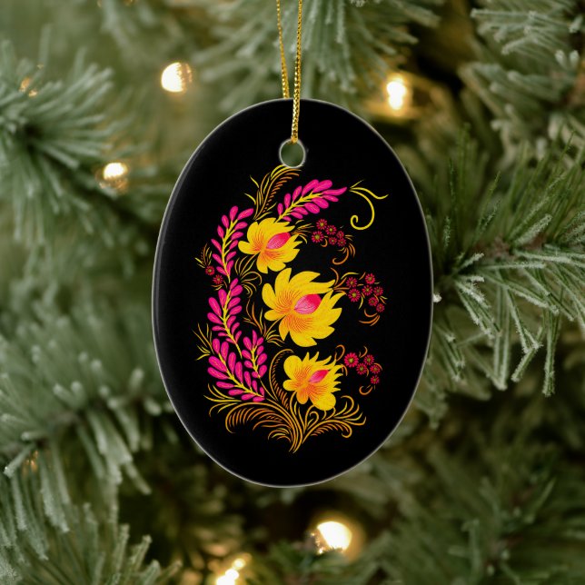 Ukrainian Floral Folk Art Ceramic Tree Decoration (Tree)