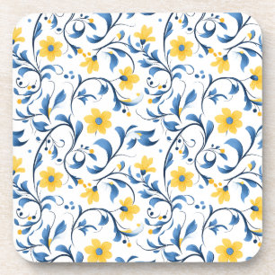 Ukrainian floral folk art motifs  coaster