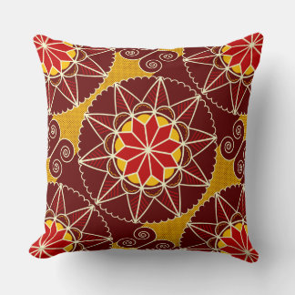 Ukrainian Floral Pattern Throw Pillow
