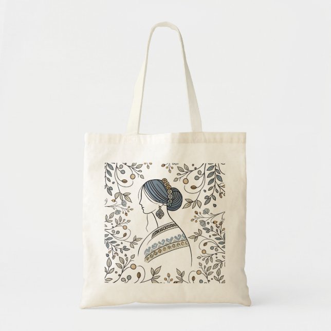 Ukrainian Folk Art Canvas Tote (Front)