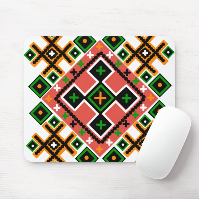Ukrainian Folk Art Inspired  Mouse Pad (With Mouse)