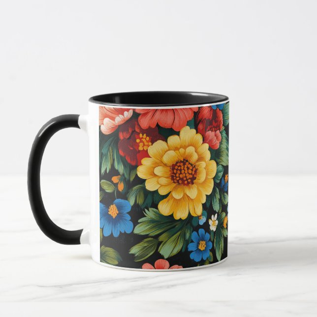Ukrainian folk art motifs mug (Left)