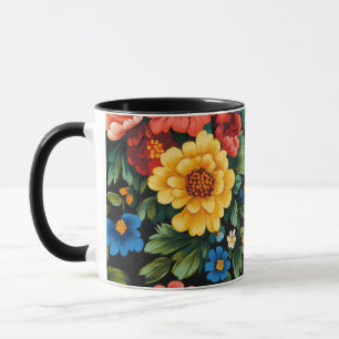 Ukrainian folk art pattern mug