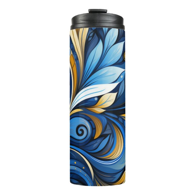Ukrainian folk art pattern thermal tumbler (Front)