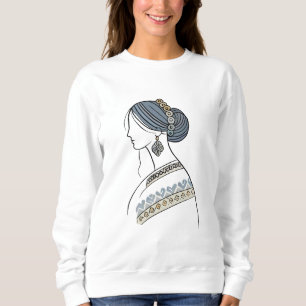 Ukrainian Folk Art Sweatshirt Line Art