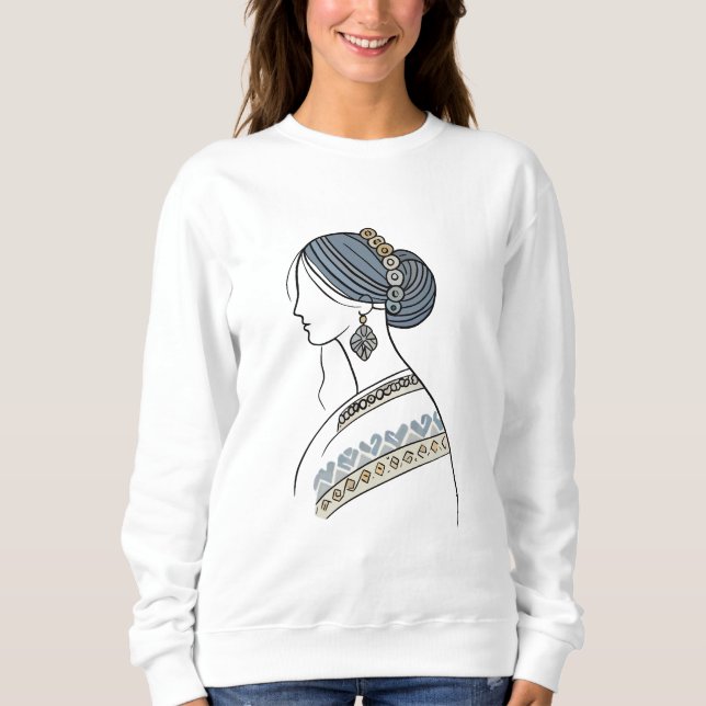 Ukrainian Folk Art Sweatshirt | Line Art (Front)