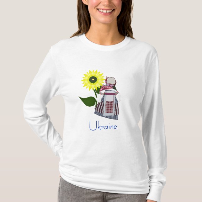 Ukrainian Folk Doll with sunflower, Motanka.  T-Shirt (Front)