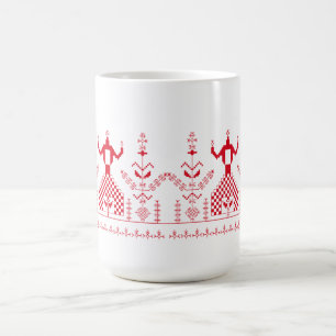 Ukrainian Folk Motif flat Coffee Mug