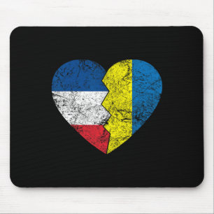 Ukrainian French Flags Heart France Ukraine Roots Mouse Pad
