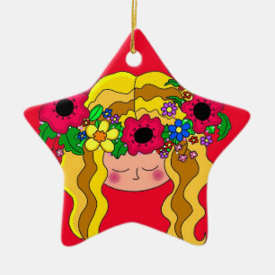 Ukrainian Girl Ceramic Tree Decoration