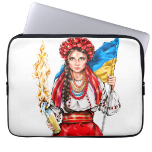Ukrainian Girl Fighting for Freedom T-Shirt Long A Laptop Sleeve