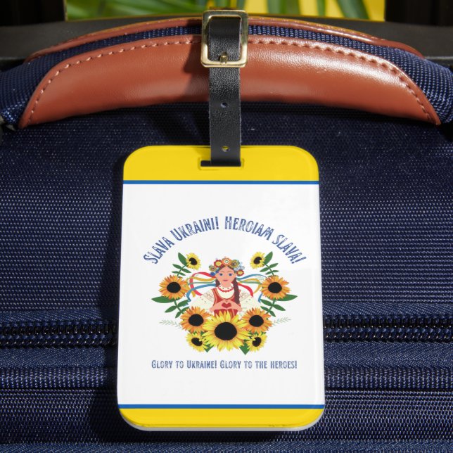 Ukrainian Girl Glory to Ukraine  Luggage Tag (Front Insitu 2)
