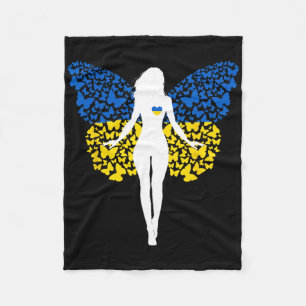 Ukrainian Girl Roots Ukraine Flag Pride Womens But Fleece Blanket